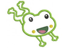 Stickmuster - springender Frosch Appli